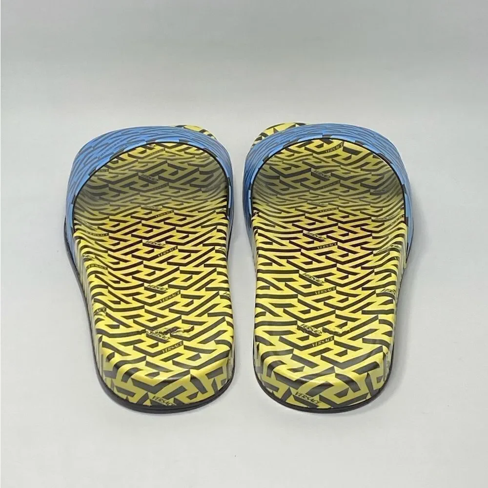 Versace Greca Monogram Flap Sandals size 43/ us size 10